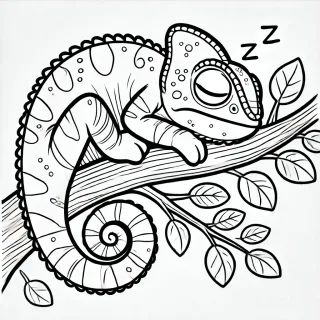 Ukážka kategórie omaľovánok chameleóny