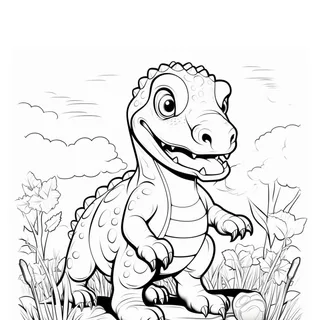 Omaľovánky: Dinosaury Ukážka kategórie omaľovánok dinosaury