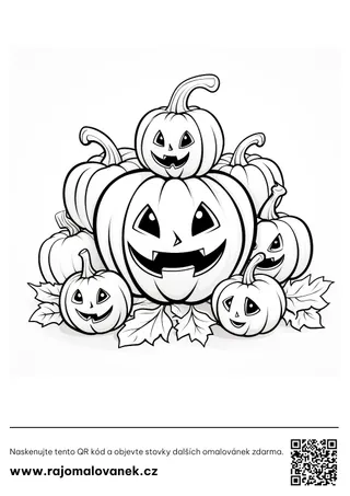 Halloween – omaľovánka 6 Čiernobiela omaľovánka s motívom halloween, obrázok 6, pripravená na vytlačenie